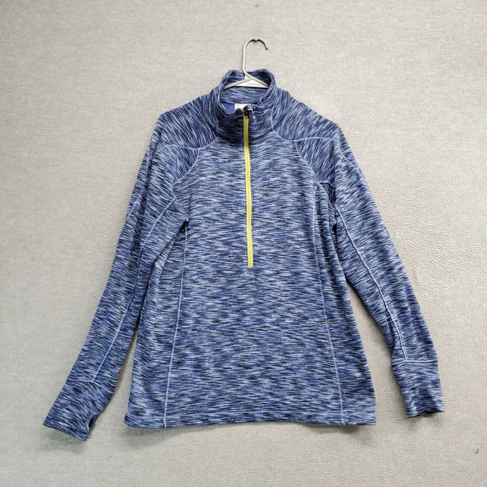 Columbia Women Sweatshirt XL Blue Fleece 1/2 Zip Outdoor Hiking Long‎ Sleeve